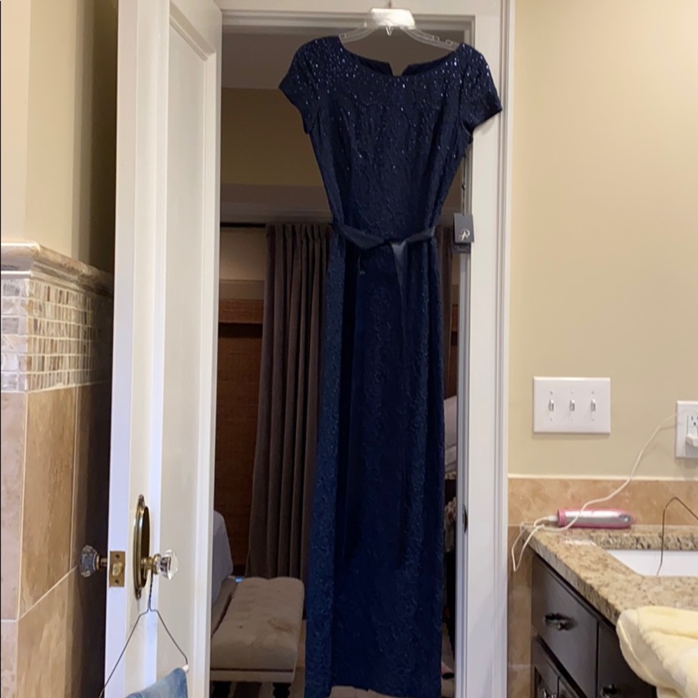 Blue sparkle evening gown